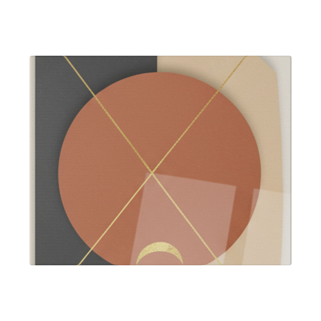 Abstract Geometric Canvas Print — Modern Terracotta Circle Wall Art