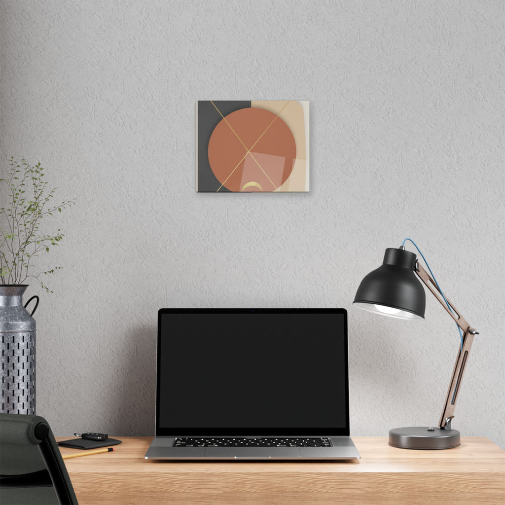 Abstract Geometric Canvas Print — Modern Terracotta Circle Wall Art