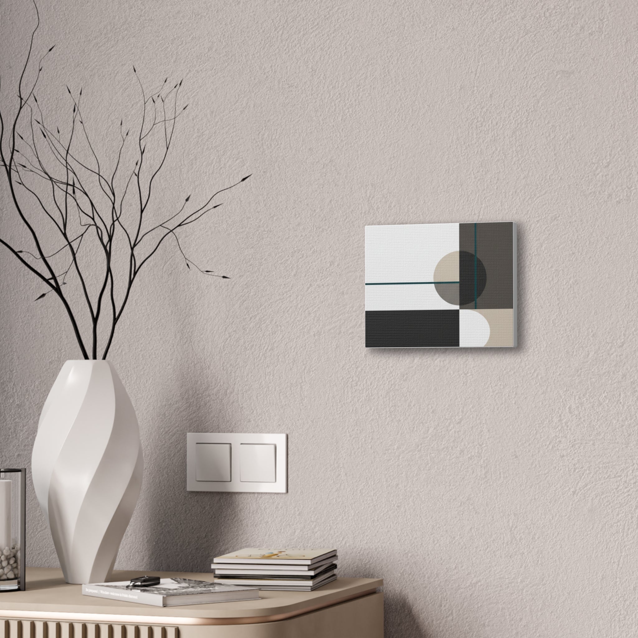 Minimalist Geometric Canvas Art — Modern Abstract Circle & Line Wall Decor