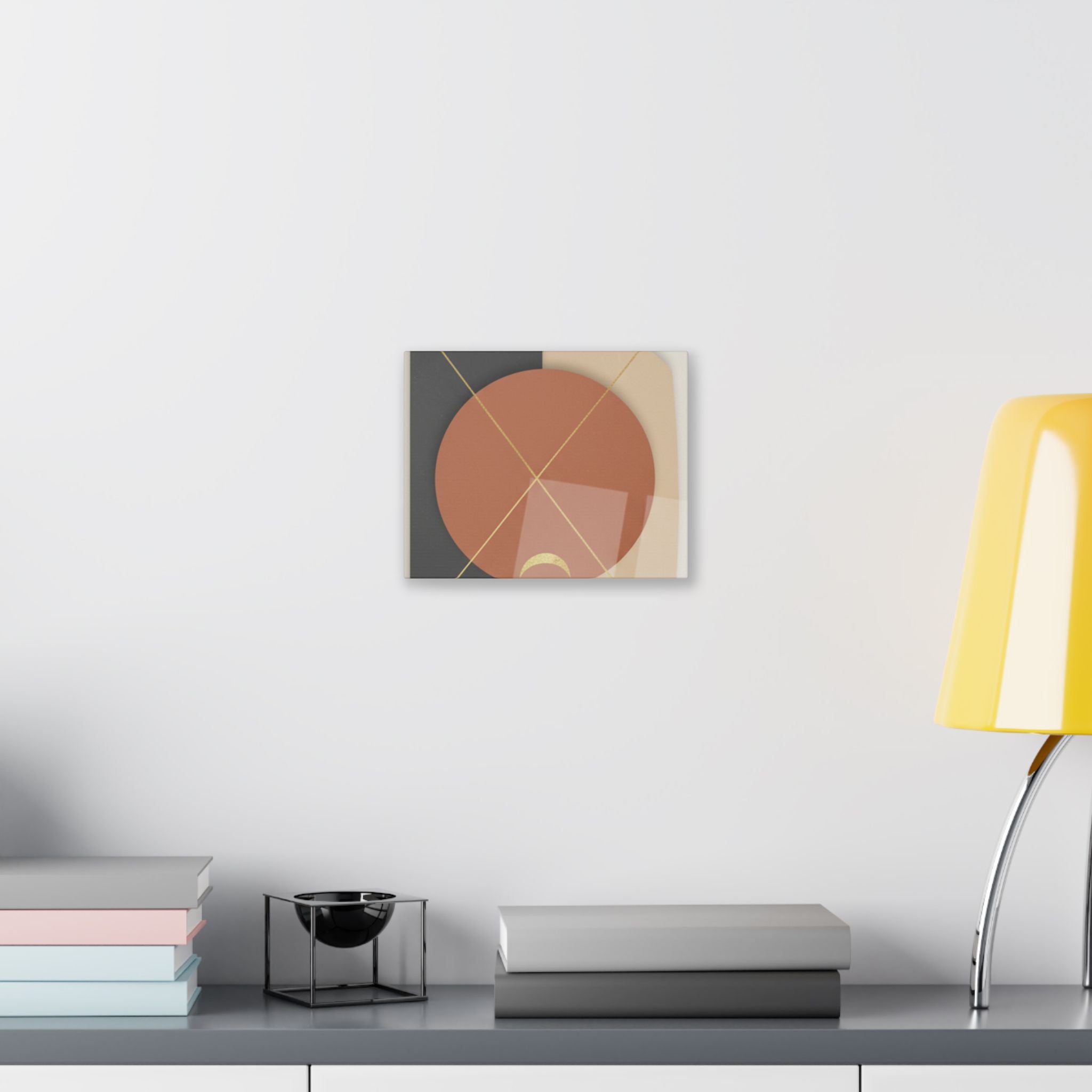 Abstract Geometric Canvas Print — Modern Terracotta Circle Wall Art