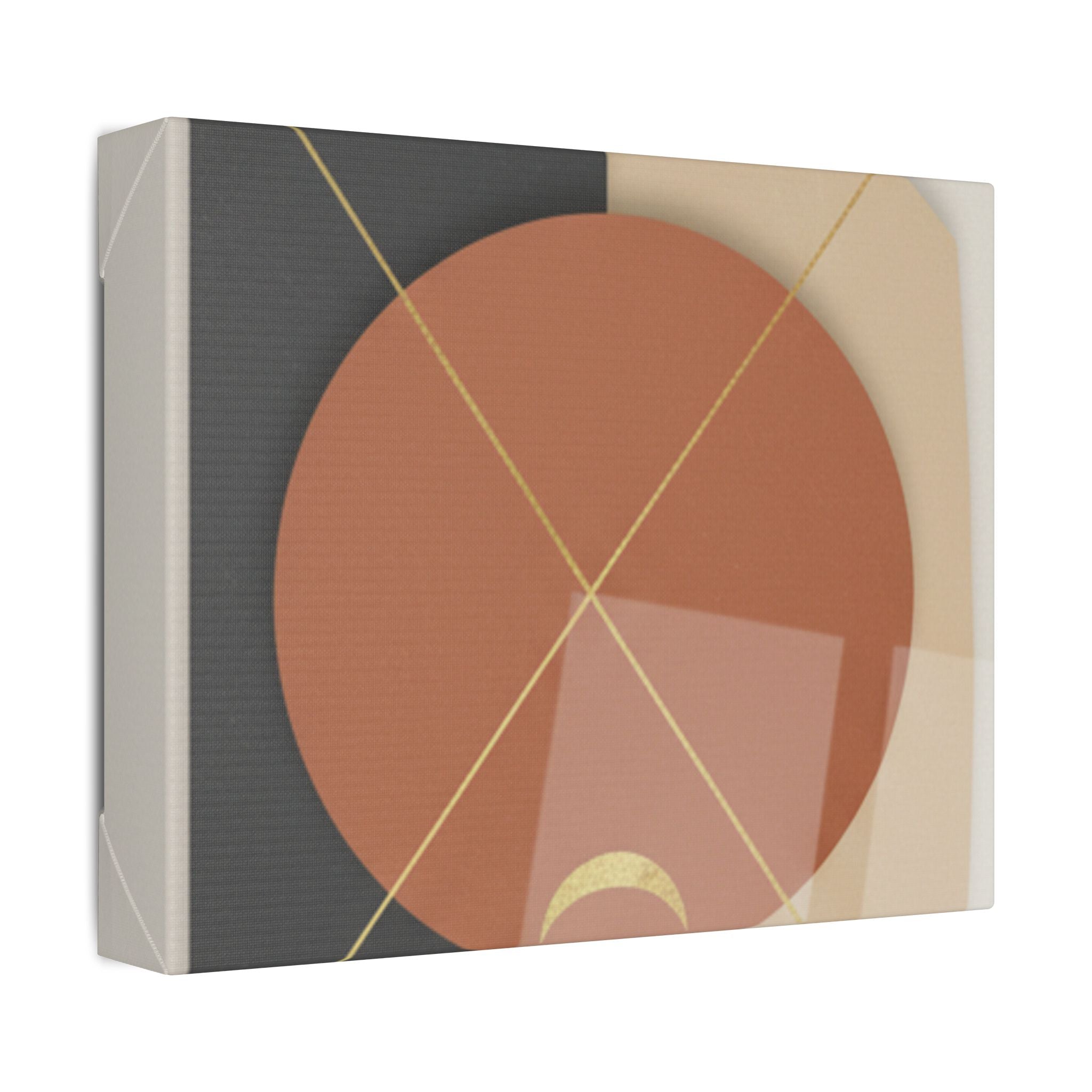 Abstract Geometric Canvas Print — Modern Terracotta Circle Wall Art