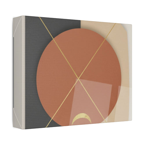 Abstract Geometric Canvas Print — Modern Terracotta Circle Wall Art